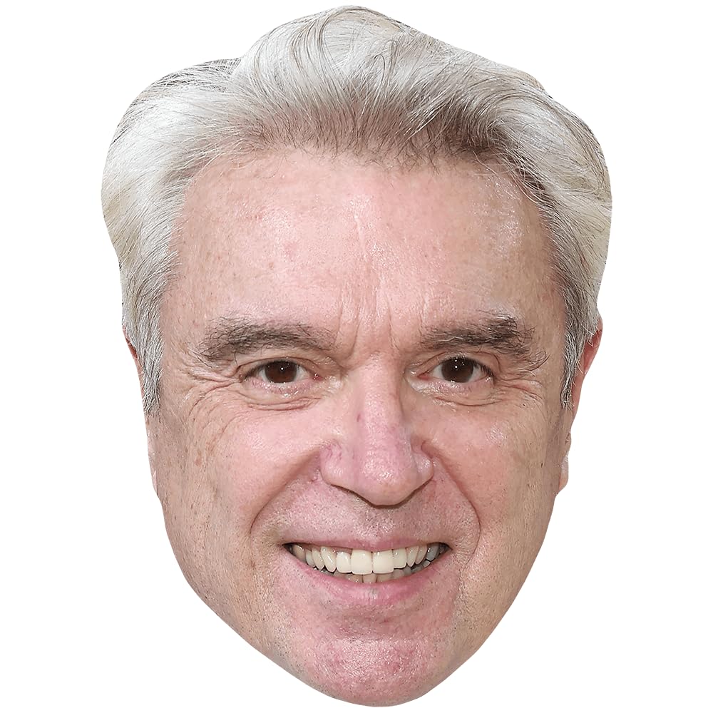 David Byrne (Smile) Celebrity Mask, Flat Card Face, Fancy Dress Mask
