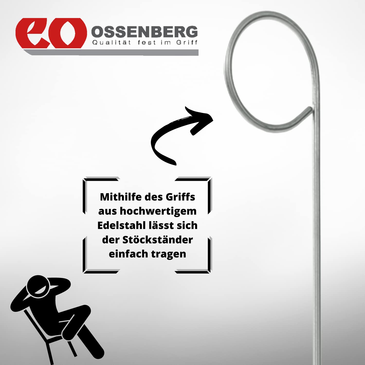 Stockständer für Gehhilfen – Schirmständer für Gehstöcke - aus Kunststoff - aufrechter Stand der Gehstöcke - Halterung für 2 Gehhilfen – tragbarer Krückenständer