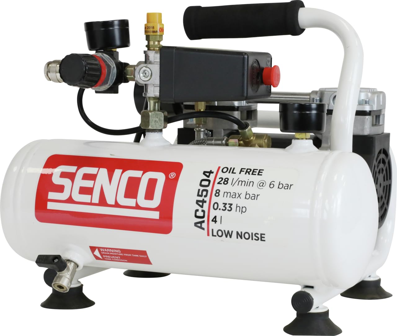 Senco - Compresor de aire discreto ac4504, exento de aceite, 4 l, senco, afn0024