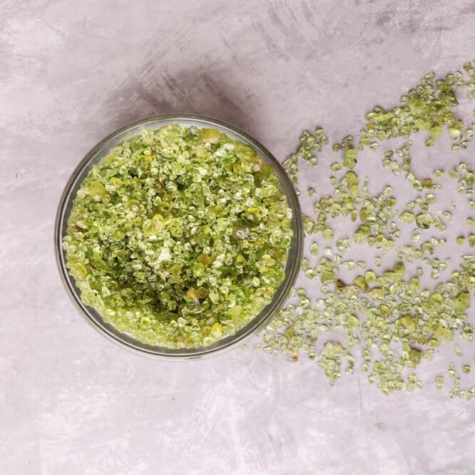 Image of Peridot Crystal Chips (500 Gm) | Natural Healing Crystals for Emotional Balance & Abundance | Crystal Stones for Reiki, Meditation & Vastu | Ideal for DIY Jewellery Making & Home Decoration