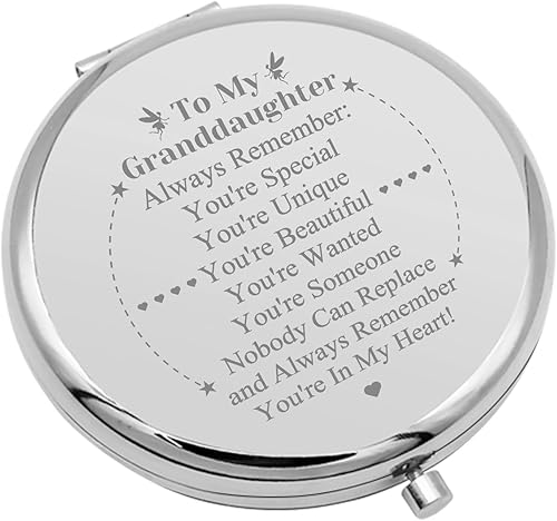 Regalos para nieta de la abuela, espejo de maquillaje de viaje, regalos de graduación para nieta, regalo inspirador, espejo de maquillaje compacto