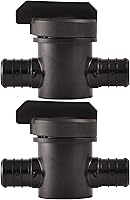 Vista 1 de SharkBite Válvula de bola de crimpado de polietileno de 3/4 pulgadas, paquete de 2, tubo PEX, PE-RT, 24607Z2