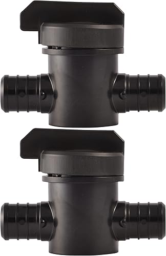 SharkBite Válvula de bola de crimpado de polietileno de 34 pulgadas, paquete de 2, tubo PEX, PE-RT, 24607Z2