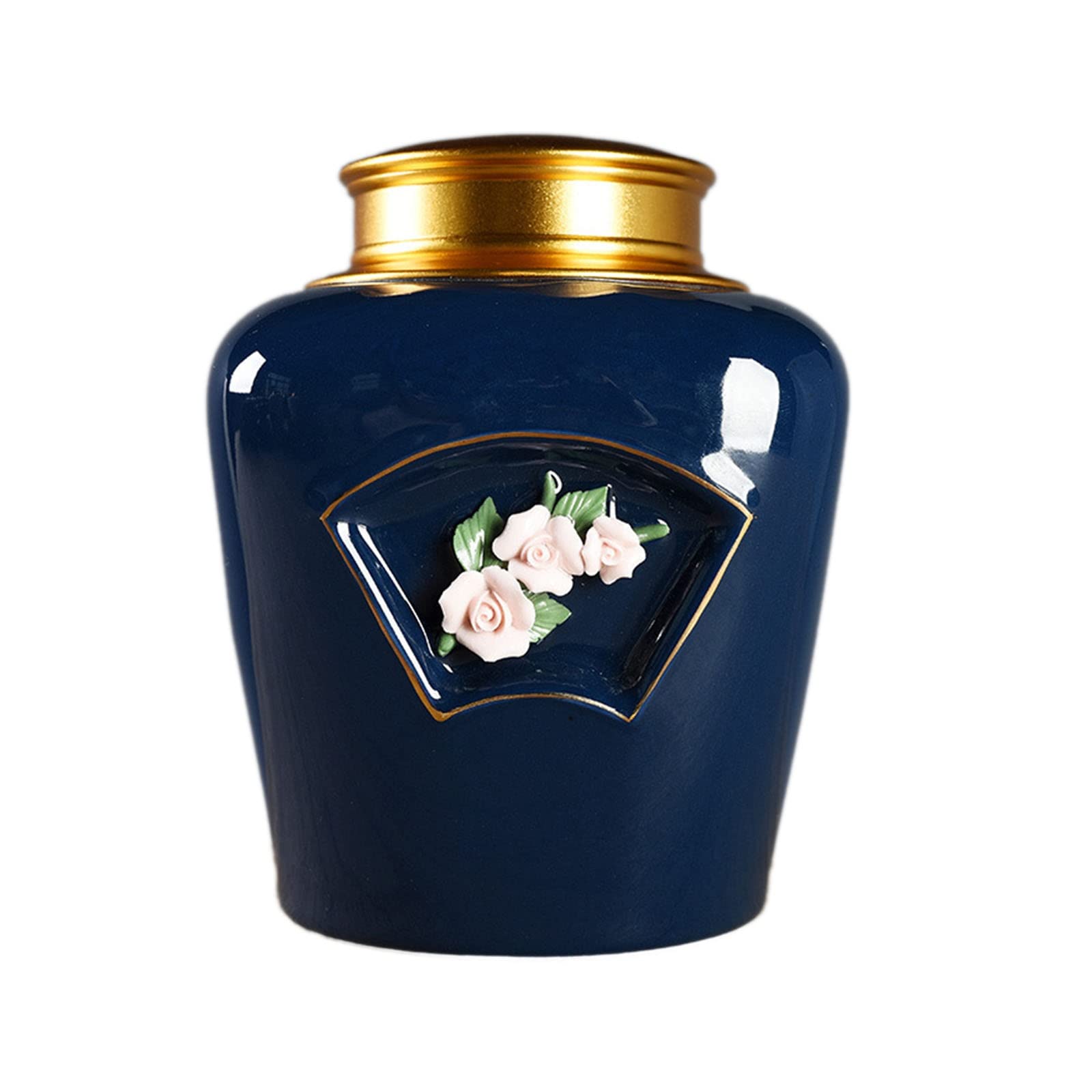 FZYOZZDPASL Ceramic Tea Canister Creative Tea Caddy Ceramic Sealing Jar for Kitchen for Coffee, Spices(Blue)