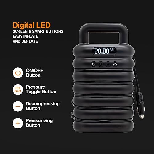 Miniatura 2 de Bomba de tabla de remo, bomba eléctrica SUP, bomba de aire portátil de alta presión de 20 PSI con inflado y apagado automático, función de