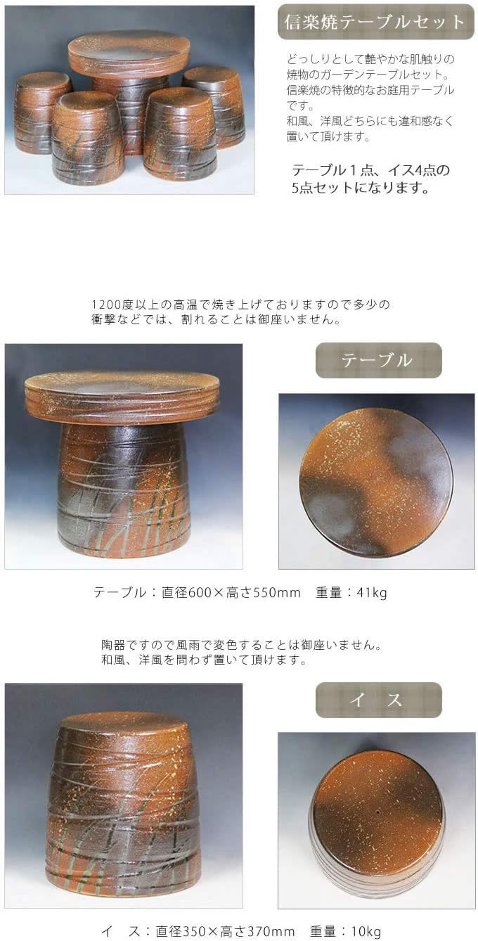 信楽焼 カスミ唐草テーブルセット □非常に高い品質□ - sisben