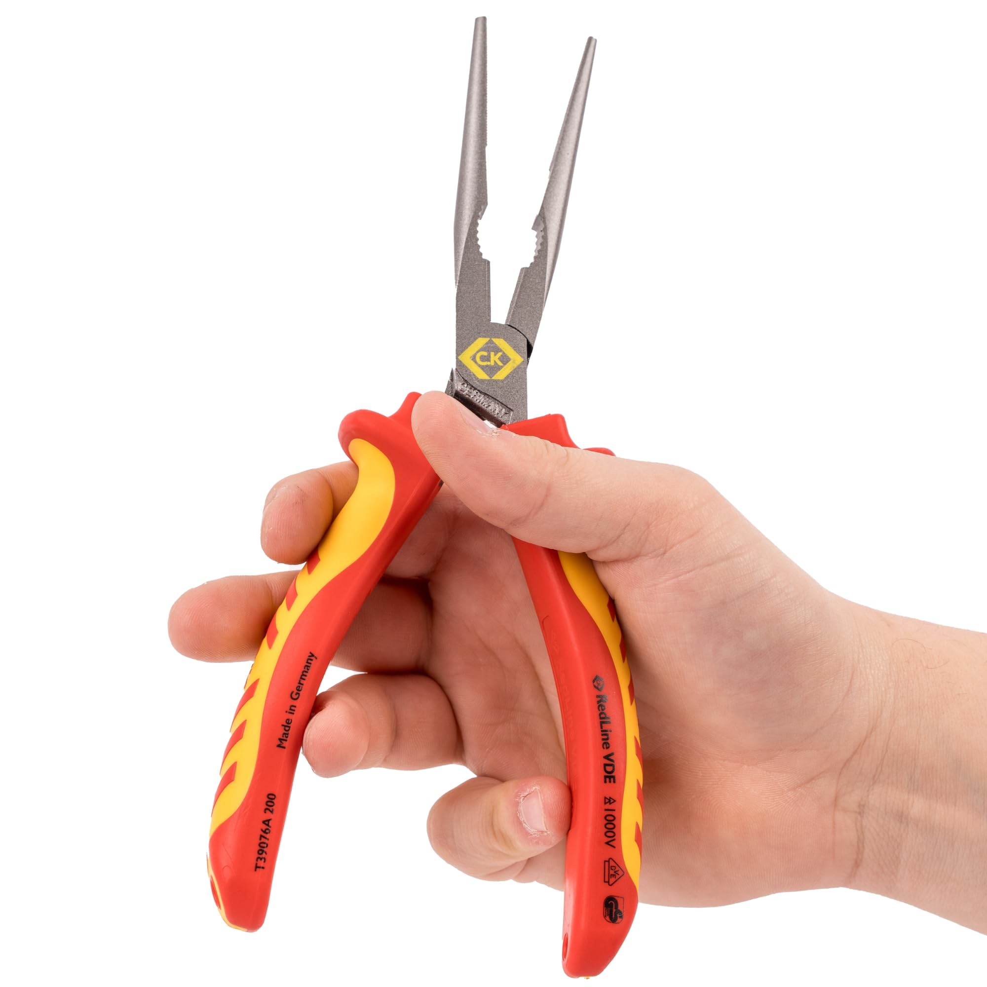 C.K Redline T39076A 200 Pince à bec blindé VDE 200 mm, 1000 V isolée et coupe-câble, électricien, ingénieur