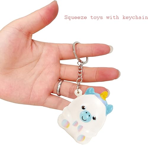 Miniatura 3 de funnysquee Paquete de 20 llaveros de animales esponjosos, juguetes para fiestas, mini animales, alivio del estrés, juguetes para apretar, regalo de