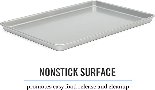 Miniatura 3 de Martha Stewart Gallen - Hoja de galletas antiadherente de acero al carbono, 17 x 11 pulgadas, color plateado