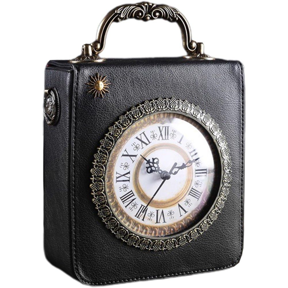 Sac vintage pour femmes et filles à motif horloge victorienne
