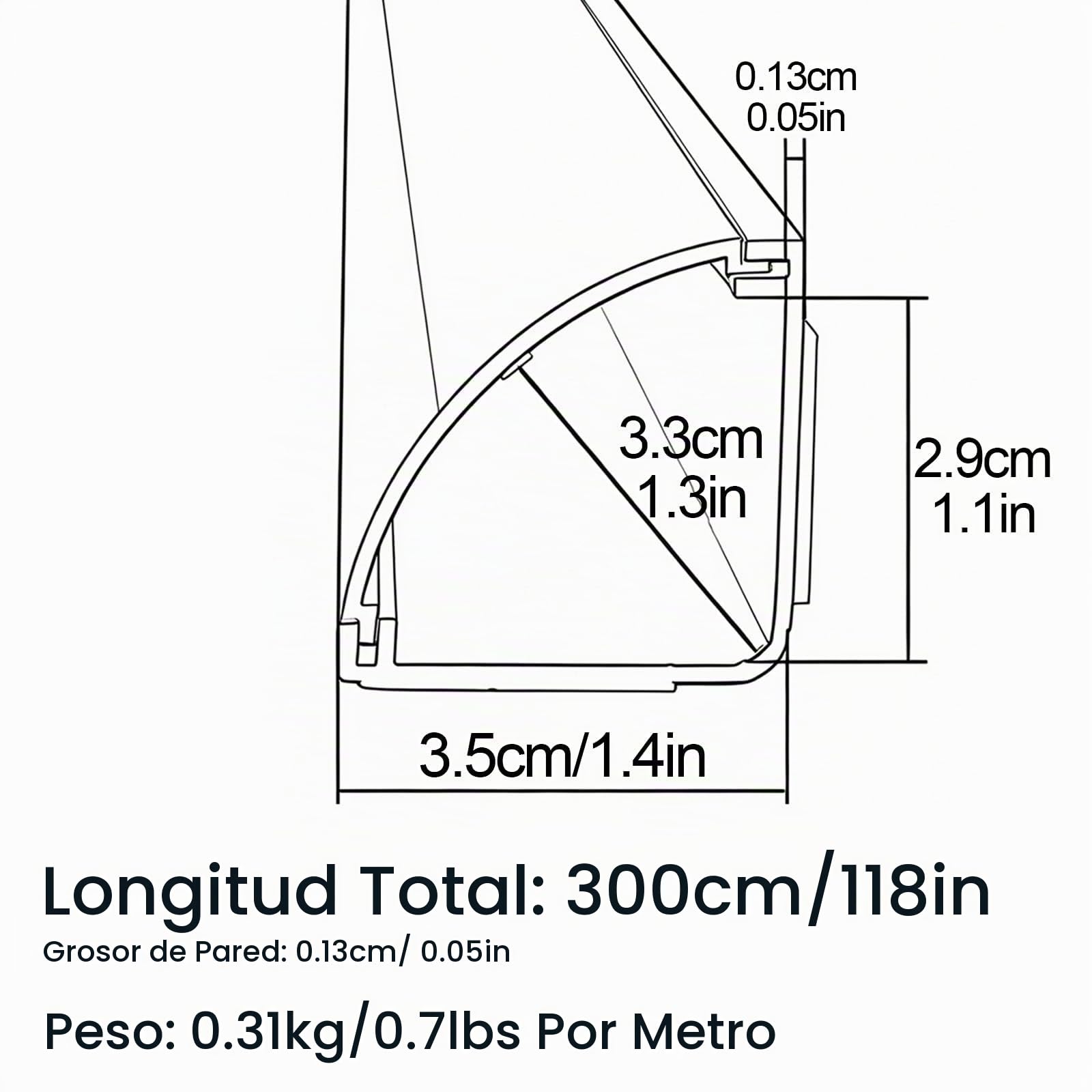 Canaleta Cables Pared Adhesivo3,5x3,5cm Organizador Cables Cubre Cables Triangular Canaleta para el Hogar y La Oficina(White,300cm/118in)