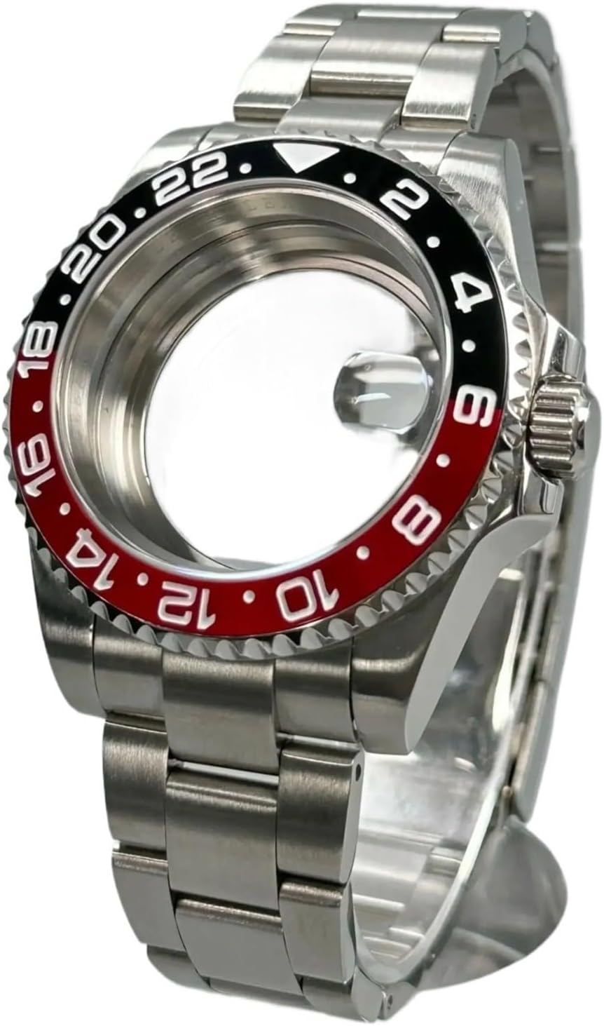 40mm Waterproof Diver GMT/SUB Case, Stainless Steel Bracelet With Sapphire Glass, Suitable For NH35/NH36 Movements, 28.5mm Dial(33J#,Glass back cover)
