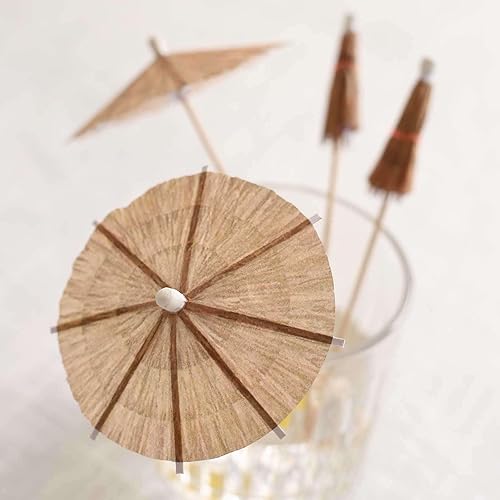 Miniatura 8 de Efavormart - Paquete de 50 palitos de cóctel de papel biodegradable natural Tiki Hut, brochetas de bambú ecológicas, púas de fiesta, 6 pulgadas