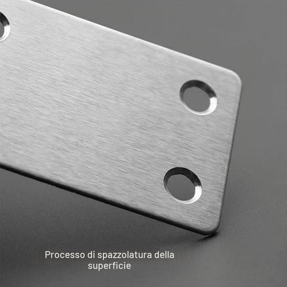 10 Pezzi Piastra In Acciaio Inox Staffa Angolare Piatta Staffa Heavy Duty Che Unisce Riparazione Piastra Staffa Dritta per Riparare Sedie Tavoli da Pranzo Letti, 60x38mm