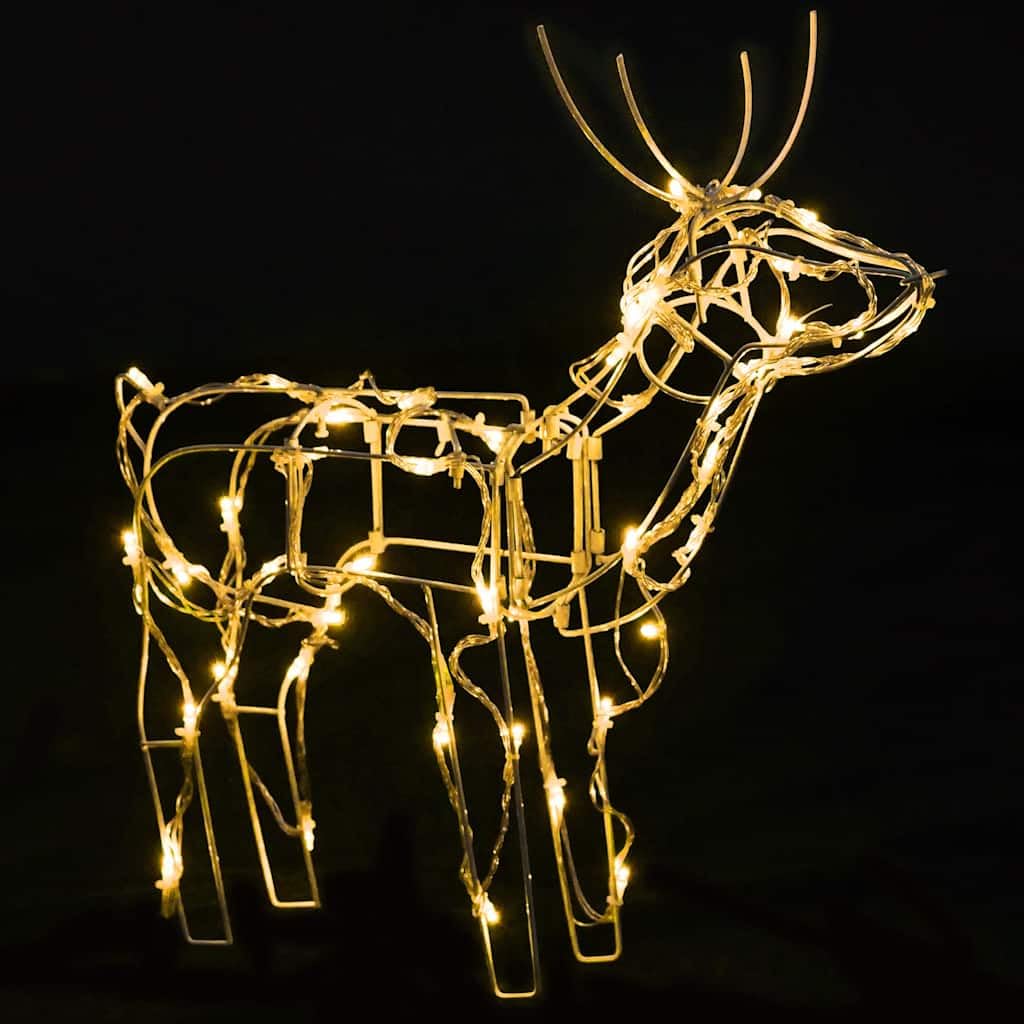 3er Weihnachts-Rentier Set 229 LED Lichterkette für Garten Innen- und Außenbereich Warmweiß USB Beleuchtung Weihnachtsdekoration