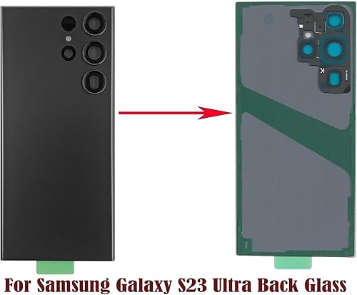 Miniatura 8 de Galaxy S23 Ultra - Repuesto de cristal trasero para Samsung Galaxy S23 Ultra 5G, con lente de cámara preinstalada y adhesivo + kits de herramientas