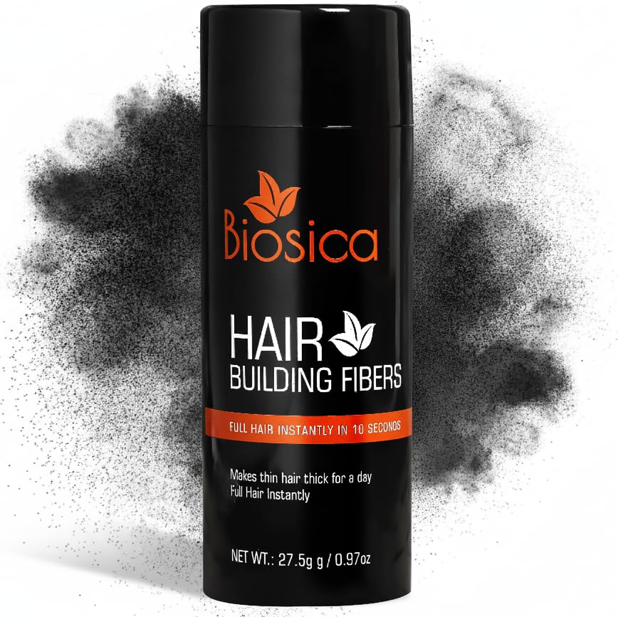 Image of Hair Building Fibers 27.5Gm - For Thin & Fine, Hair Thickening Fibers For Men & Women, Like Caboki,Toppik etc. (Black)