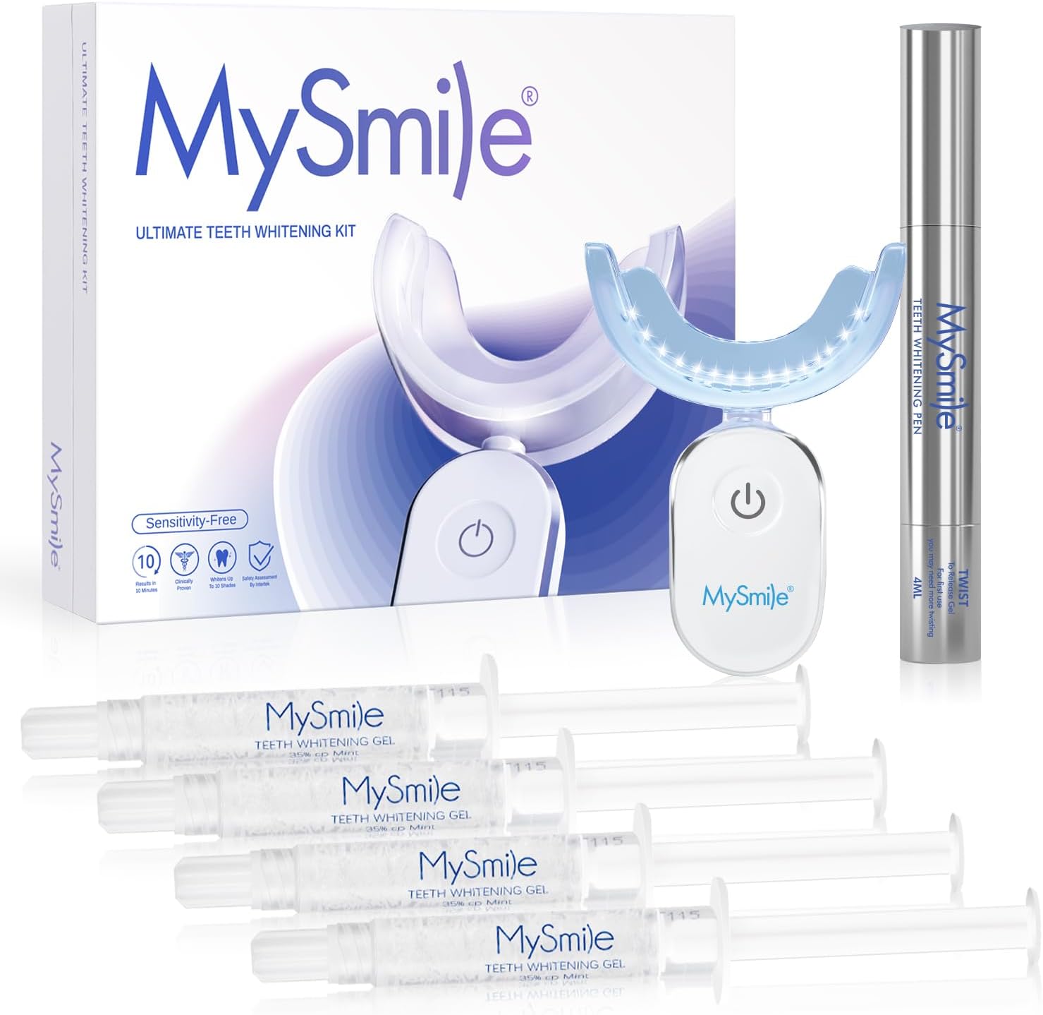 Deluxe 10 Min Teeth Whitening Kit with 28 LED Light, 35% Carbamide Peroxide Teeth Whitening Gel, Helps Remove Years of Stains from Coffee, Soda, Wines, Smoking, Food
