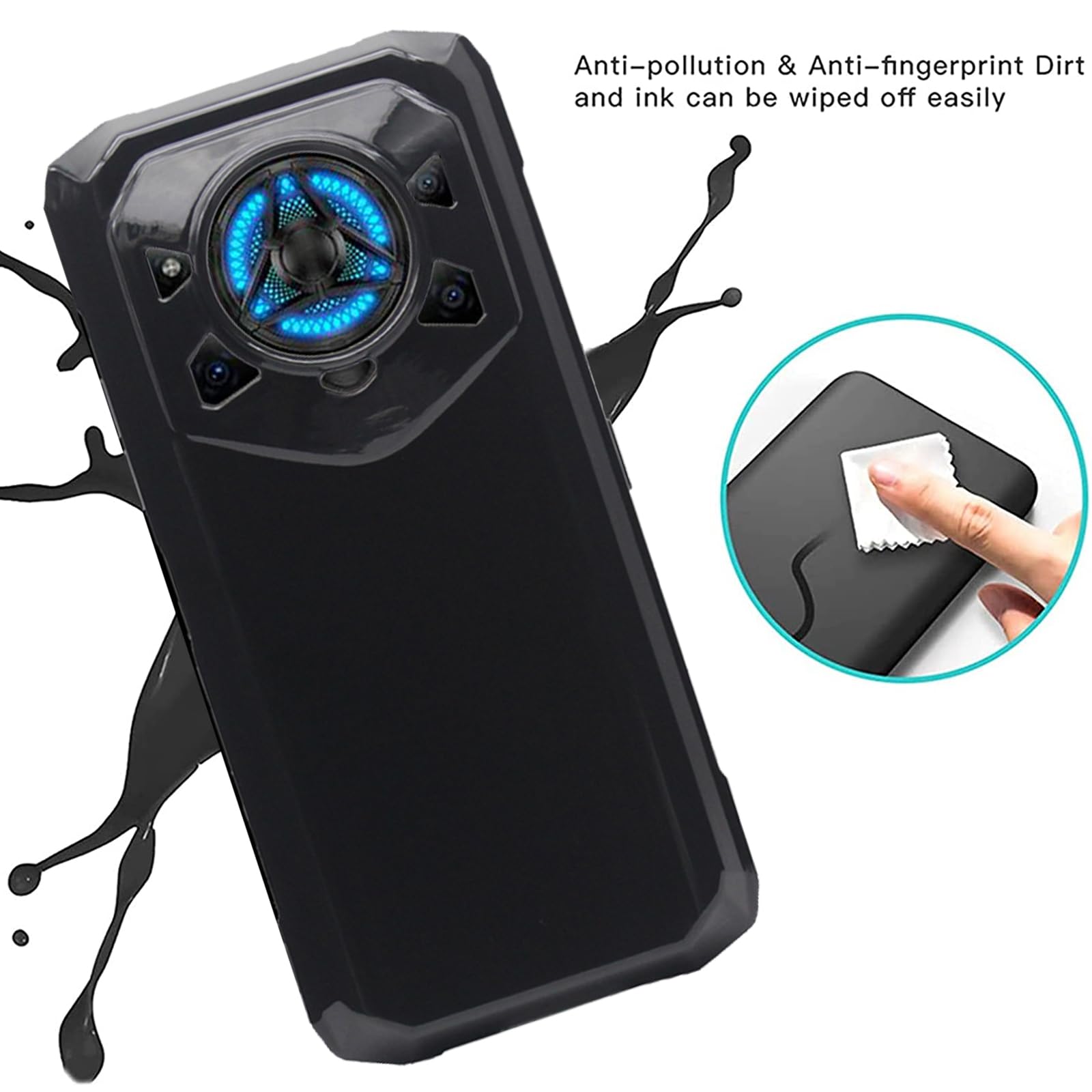 Coque pour Doogee Blade 20 Ultra (6.6) avec 2 Pièces Verre Trempé Protection écran, Transparent Silicone TPU Souple Etui Housse - Téléphonie