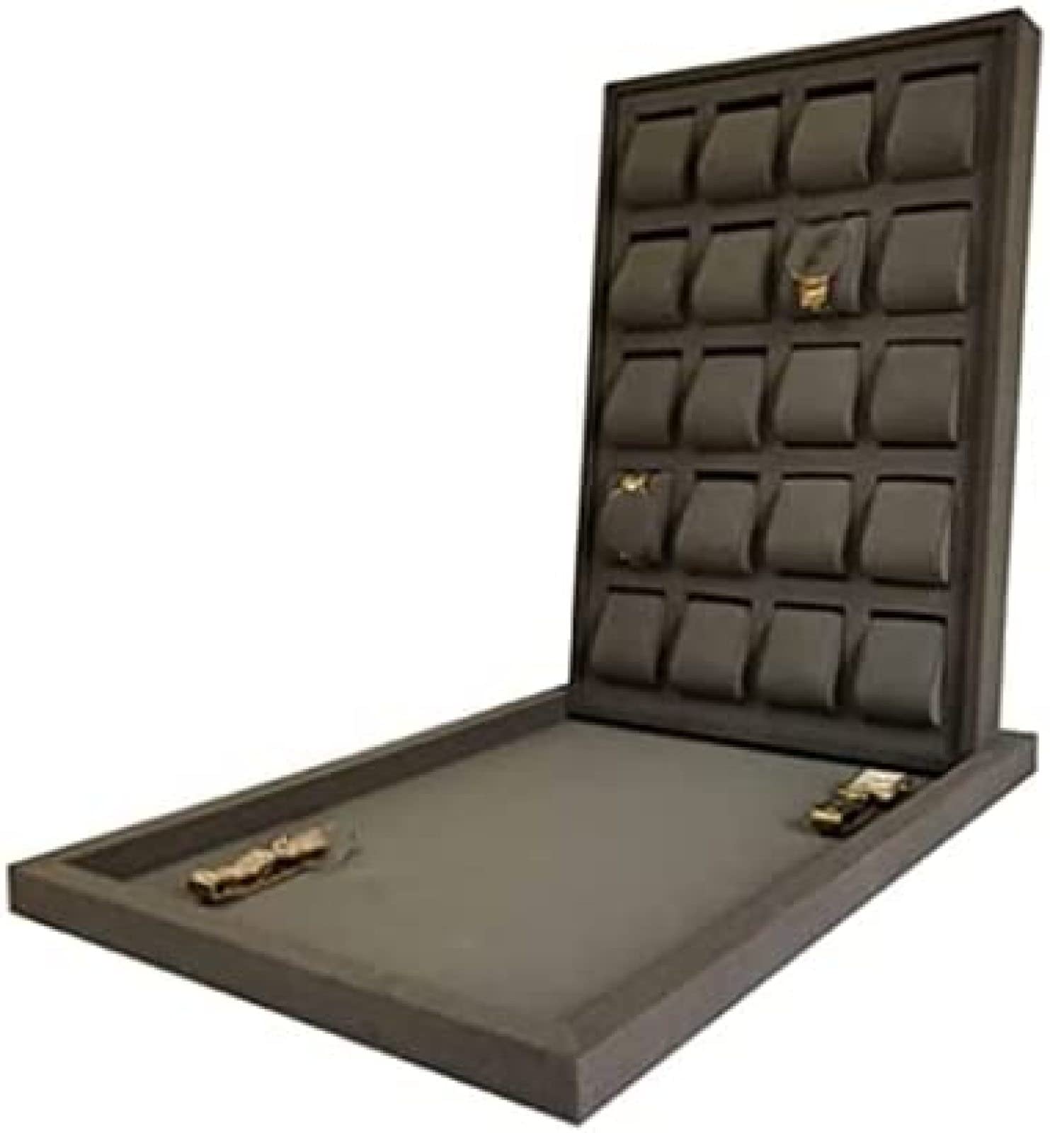 YNBSHGAA Watch Box Watch Case Watch Stand Watch Winder 18 Grid Watch Box with Removable Pillow, Storage Box Watch Display Tray Watch Roll Watch Holder,A,C