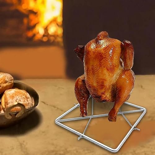 Miniatura 6 de FUUIE Rejilla para parrilla al aire libre, 2 piezas de soporte vertical de acero inoxidable para asador de pollo, rejilla de barbacoa para parrilla,