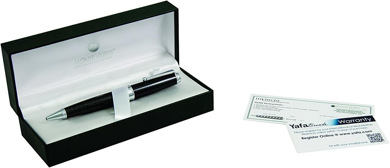 Monteverde Invincia Deluxe Ballpoint Pen - Chrome, Carbon Fiber Design, Premium Writing Instrument