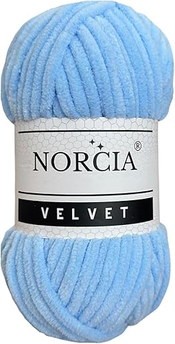 Hilo de terciopelo suave en felpilla para tejer a ganchillo, hilo para tejer manta de bebé, hilo elegante para tejer ganchillo y manualidades (azul