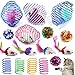 Fejapa 16 Pack Assorted Cat Metal Spring Balls Stretchable Large Cat Spiral Toy Cat Crinkle Balls Interactive Kitten Rolling Balls Coils Spring Inside Caged Rats Pet Supplies Indoor Outdoor Cats