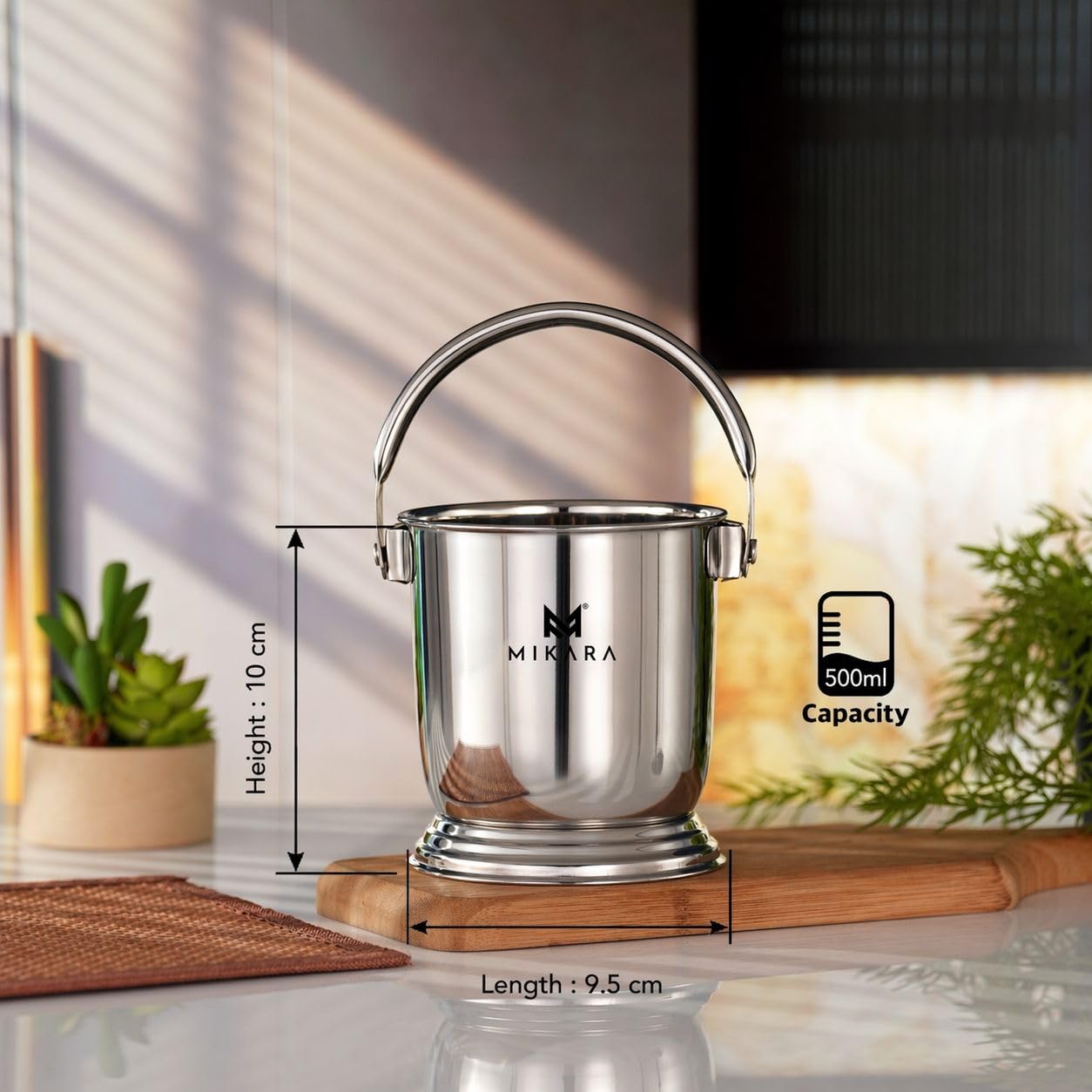 MIKARA Dal Serving Bucket Stainless Steel Mini Bucket Balti for Serving Daal (500ml) — Amazon image 5
