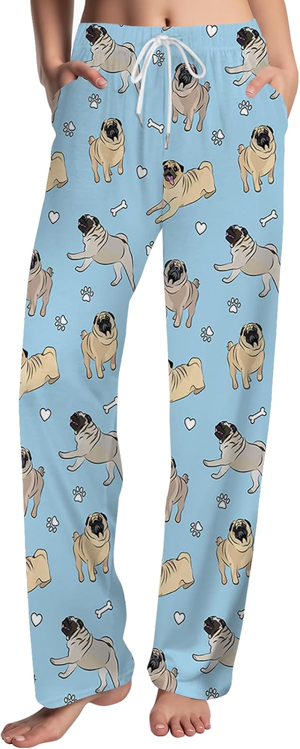 GNEW Funny Dog Pajama Pants – Cozy Dog Print Sleepwear, Unisex Lounge Pants Gift for Pet Lovers