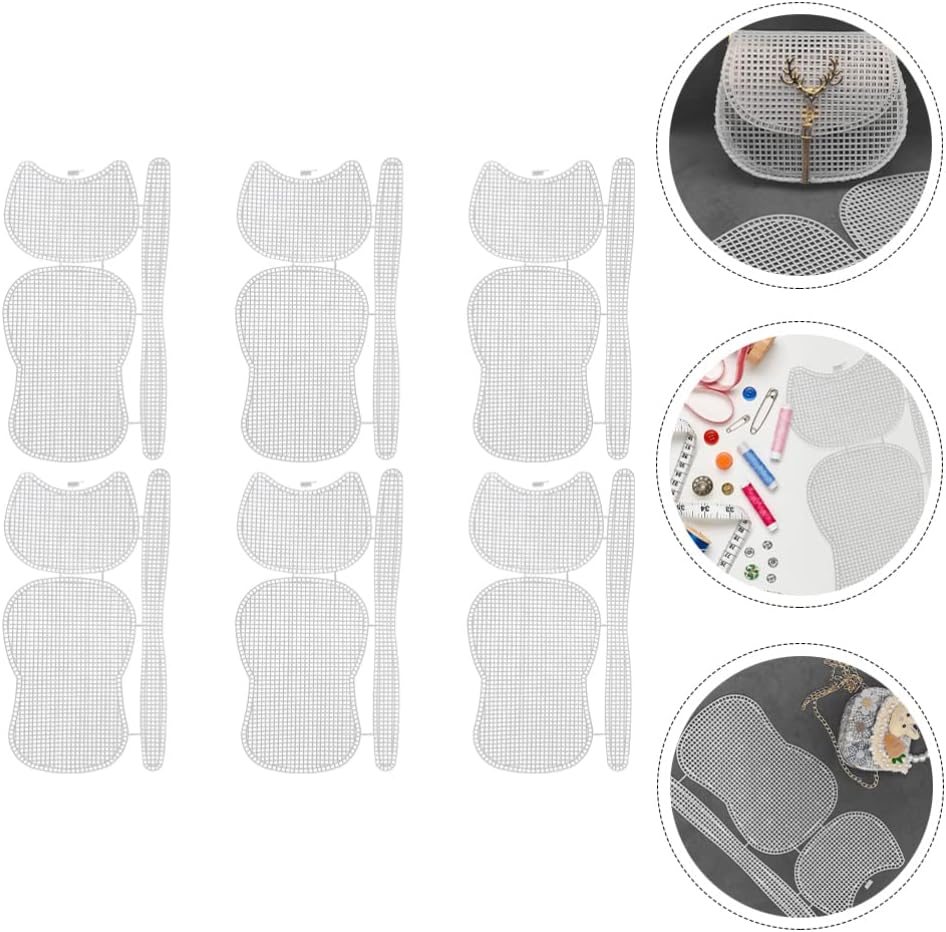 6pcs Rainbow Yarn Plastic mesh Canvas Sheets Bag Embroidery Model Clear Plastic Canvas for Embroidery, Acrylic Yarn Crafting, Knit and Crochet White Projects Rainbow