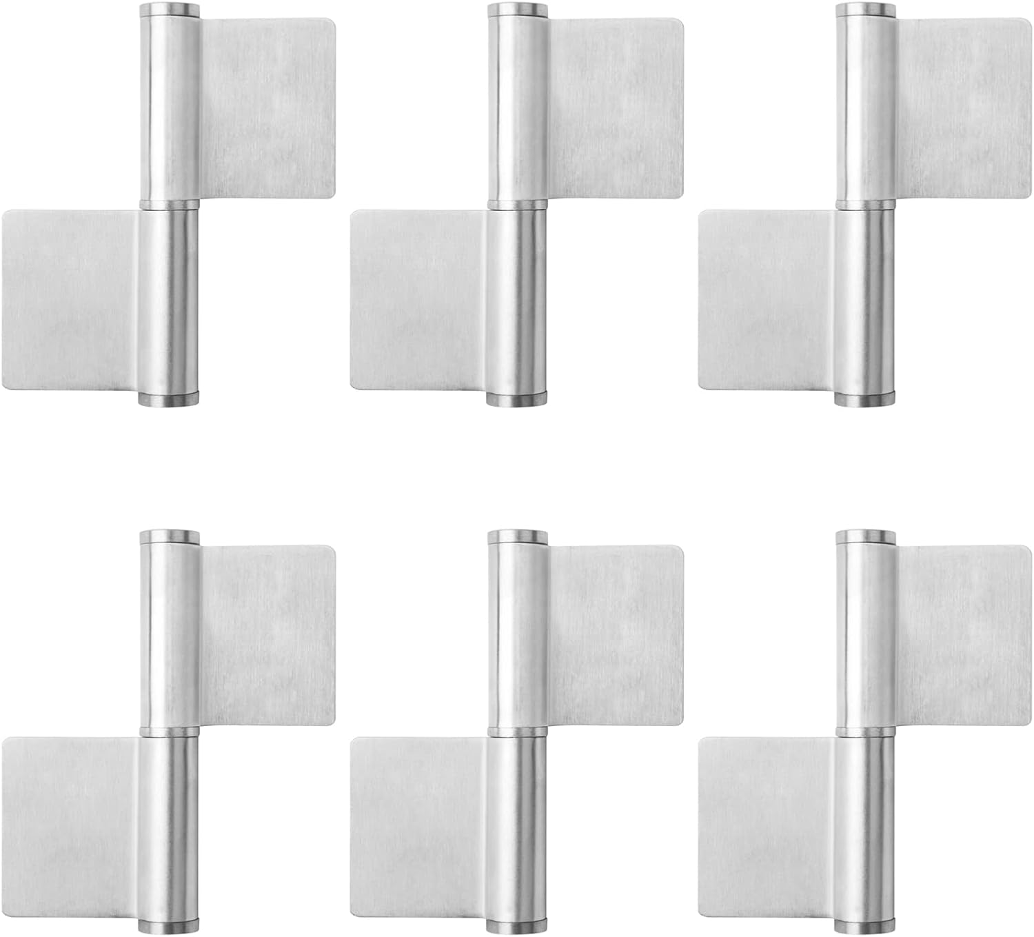 6 Pcs 41/4 x 33/4 inches 201 Stainless Steel Weldable Lift Off Hinges