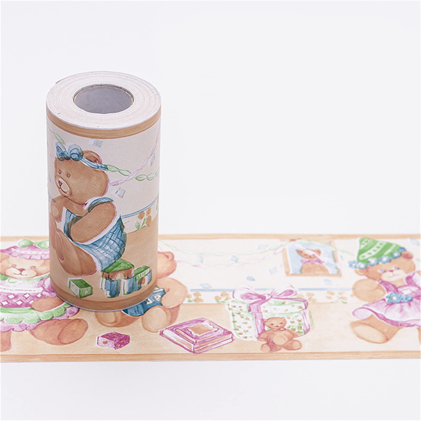 Sdsdgrw Cartoon Bear Wallpaper Border, Wallpaper Border Stickers Multicolor Pvc(Cartoon Bear)