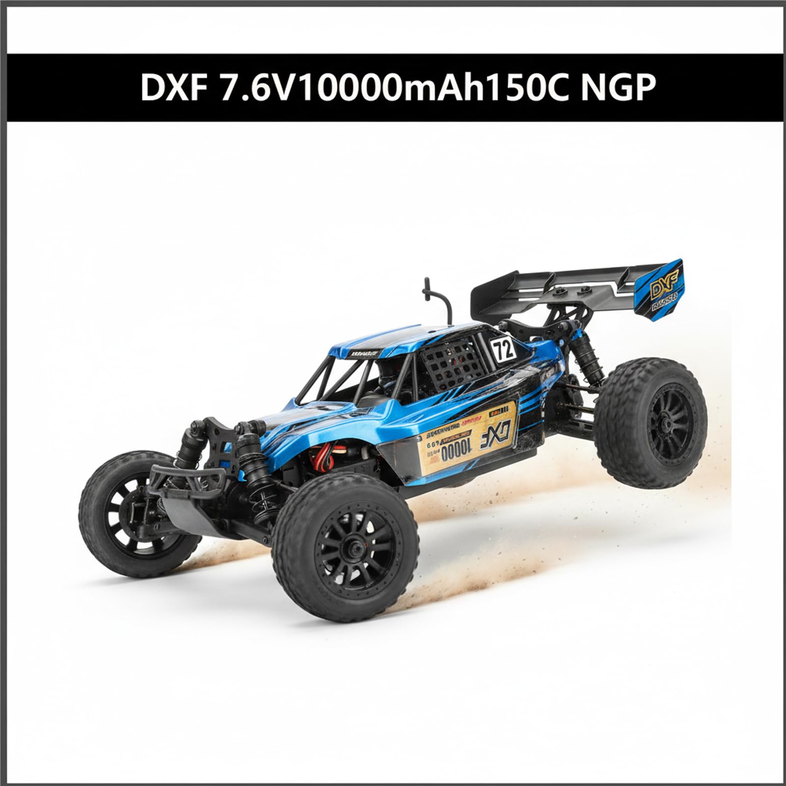 DXF 2X Batterie LiPo 2S 10000mAh 150C 7.6V Prise Deans T - Haute Performance Hard Case pour Voiture RC 1/8 1/10 Buggy Truggy Monster Truck Short Course - Décharge Rapide Compatible Modèles RC