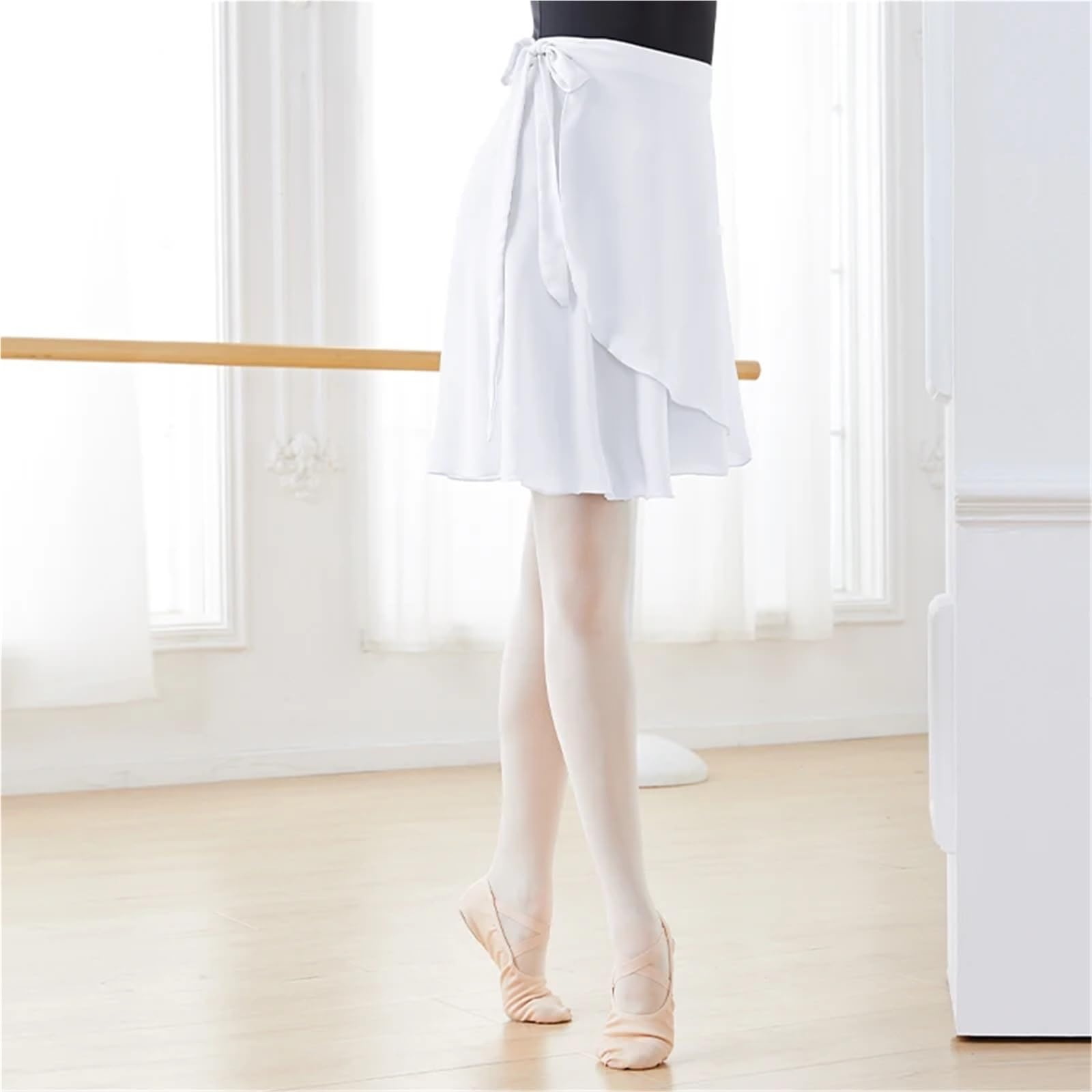 Ballett-Wickelrock FüR MäDchen Damen Ballettröcke Langer Wickelrock aus Chiffon Balletttanzkleid Tüllröcke Polyester Schnürrock Tanzkostüme for Erwachsene Zum Tanzen(Light Blue)