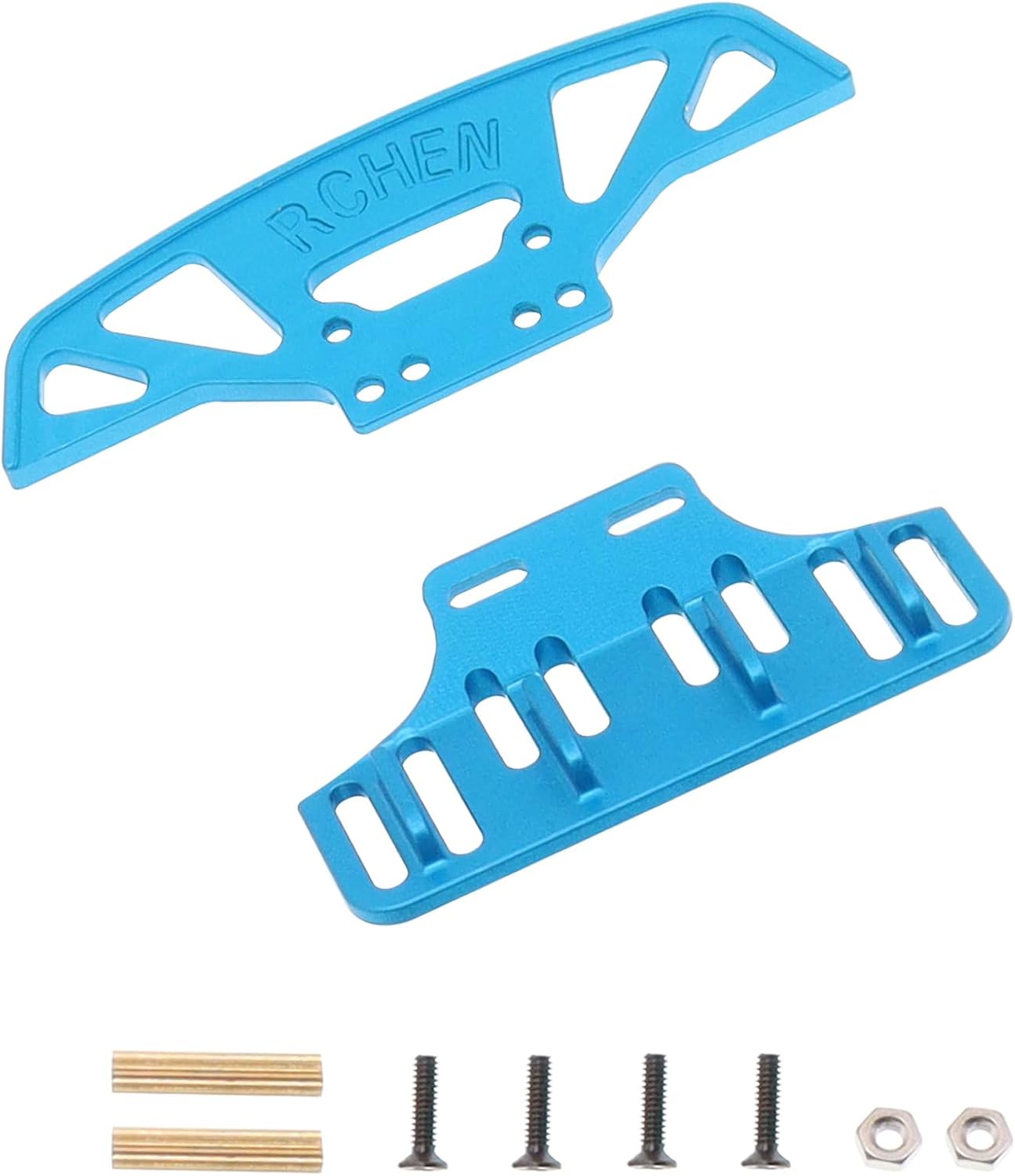 Metal Front and Rear Bumper Compatible with WLtoys 1/28 K969 K979 K989 K999 P929 P939 284131 MINIQ RC Car Upgrades Parts(Blue)