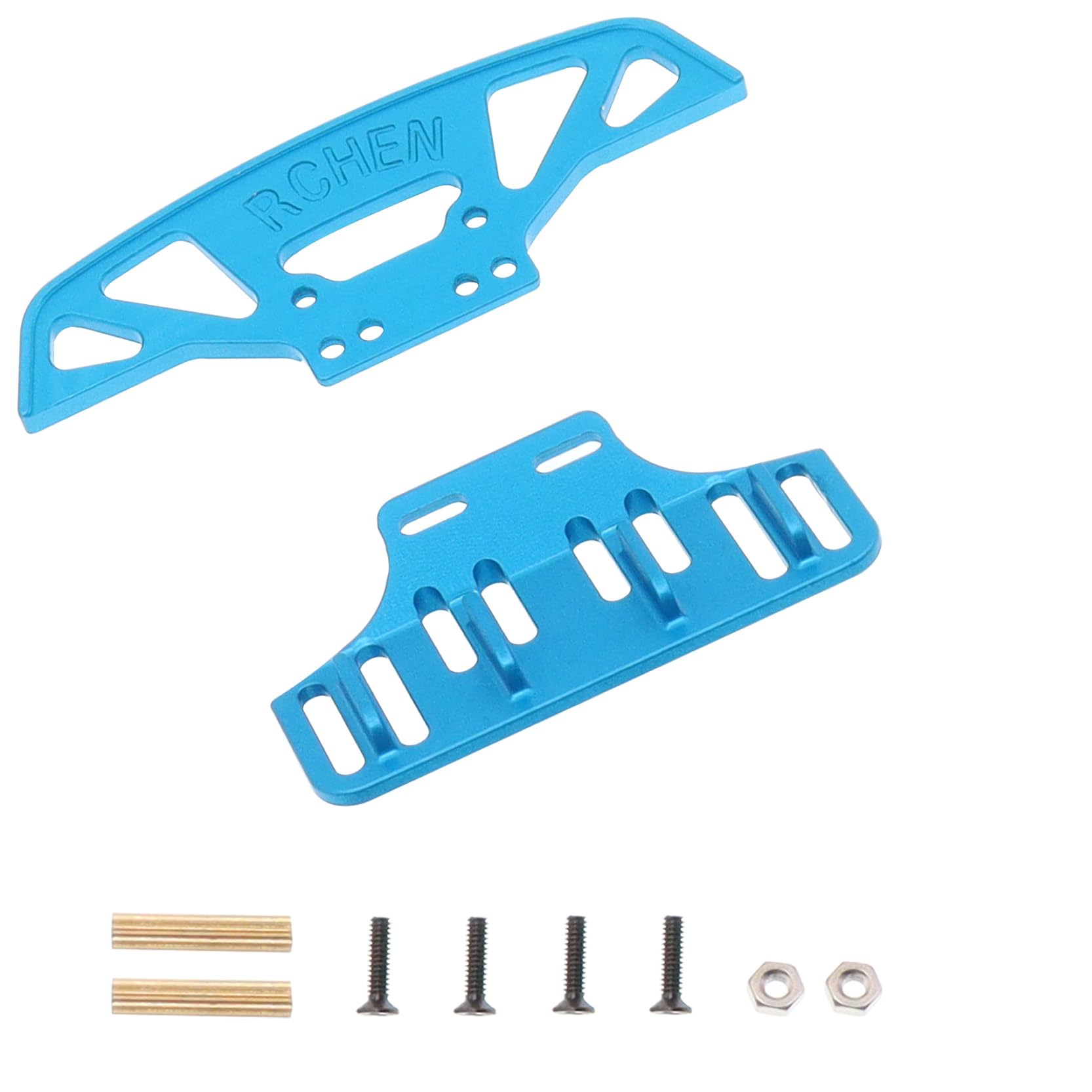 Treehobby Metal Front & Rear Bumper Set For WLtoys 1/28 RC Cars - Blue (Fits K969, K989, P929 & More) - View #5