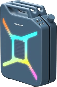 ULTIMEA Go Portable Party Speaker, 300W Wireless PartyBox with Deep Bass Boost, RGB, TWS Stereo, Auracast Mode, Mic/Guitar Input, APP Control, Powerful Bluetooth Speaker for Party and Outdoor Blue