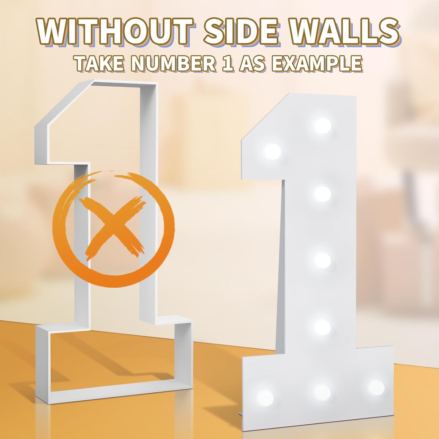 Marquee Numbers 13th-Birthday Decorations: Large 4ft Light up Numbers Balloon for Party Big 13 Year Old Girl Boy Official Teenager Birthday Decoration Foam Board Wall Number 13 - Image 3