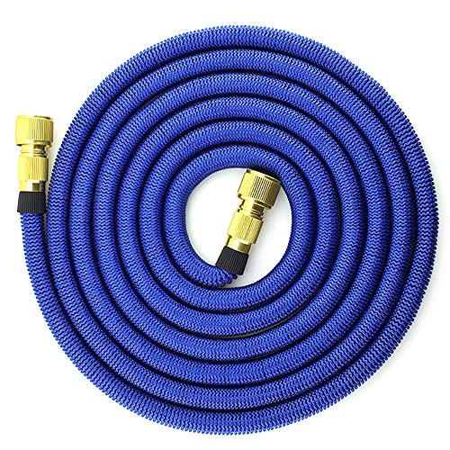 Preisvergleich Produktbild Everpertuk Flexibler Gartenschlauch,Flexible Garden Hose Basic Water Hose Flexible Hose Multifunctional Shower Head für Autowäsche, Gartenbewässerung, Hof (Blue 50FT)