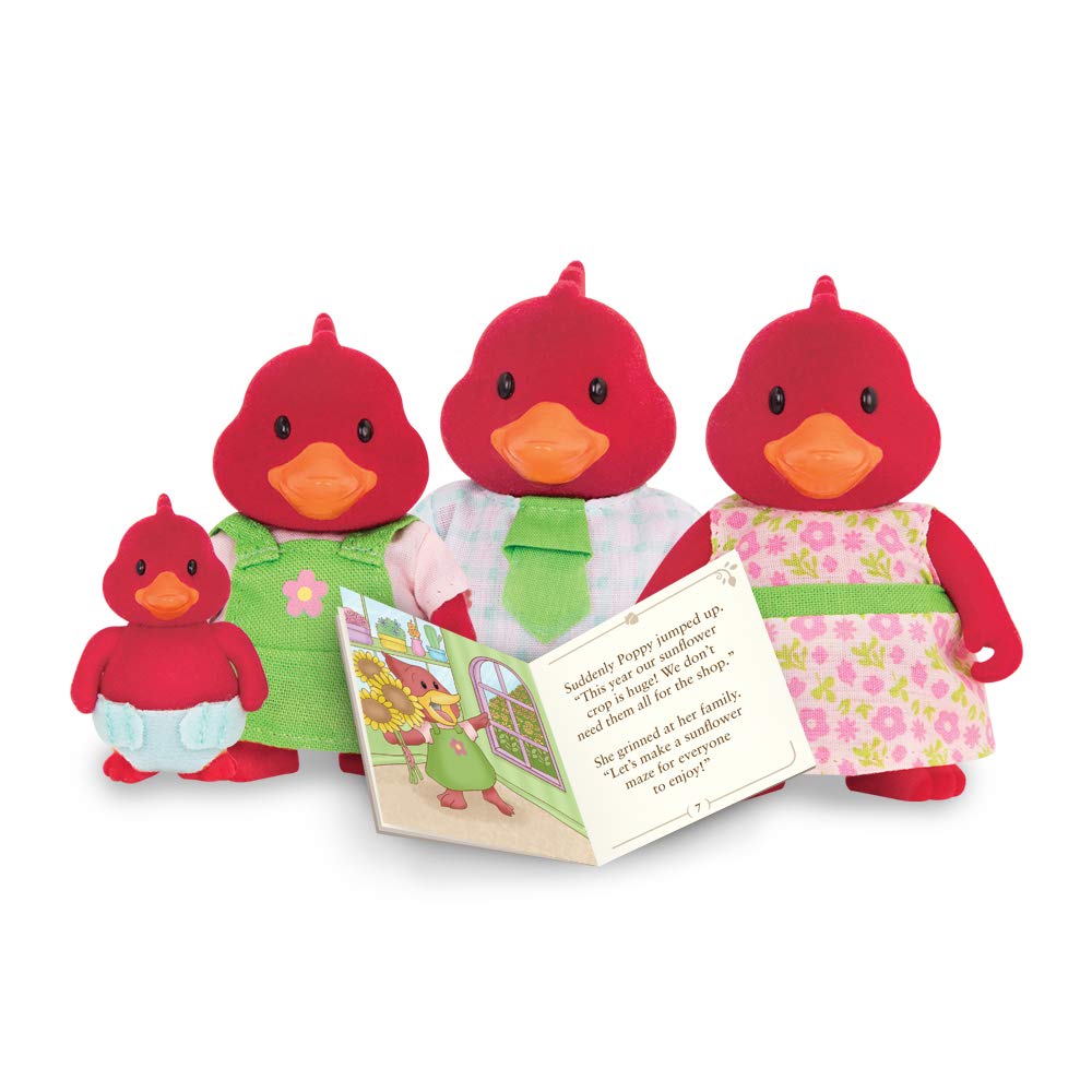 Li’l Woodzeez – Tailfeather Cardinal Family – 5pc Toy Set with Miniature Animal Figurines and Storybook – Animal Toys and Accessories for Kids Age 3+