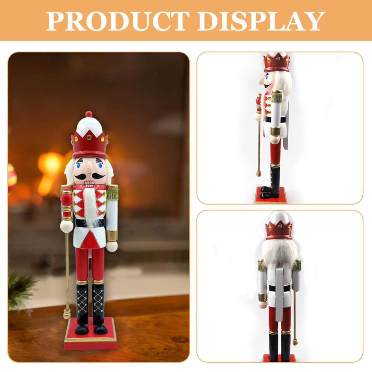 Sewroro Cascanueces de Madera Navideño, Soldado Decorativo para Escritorio