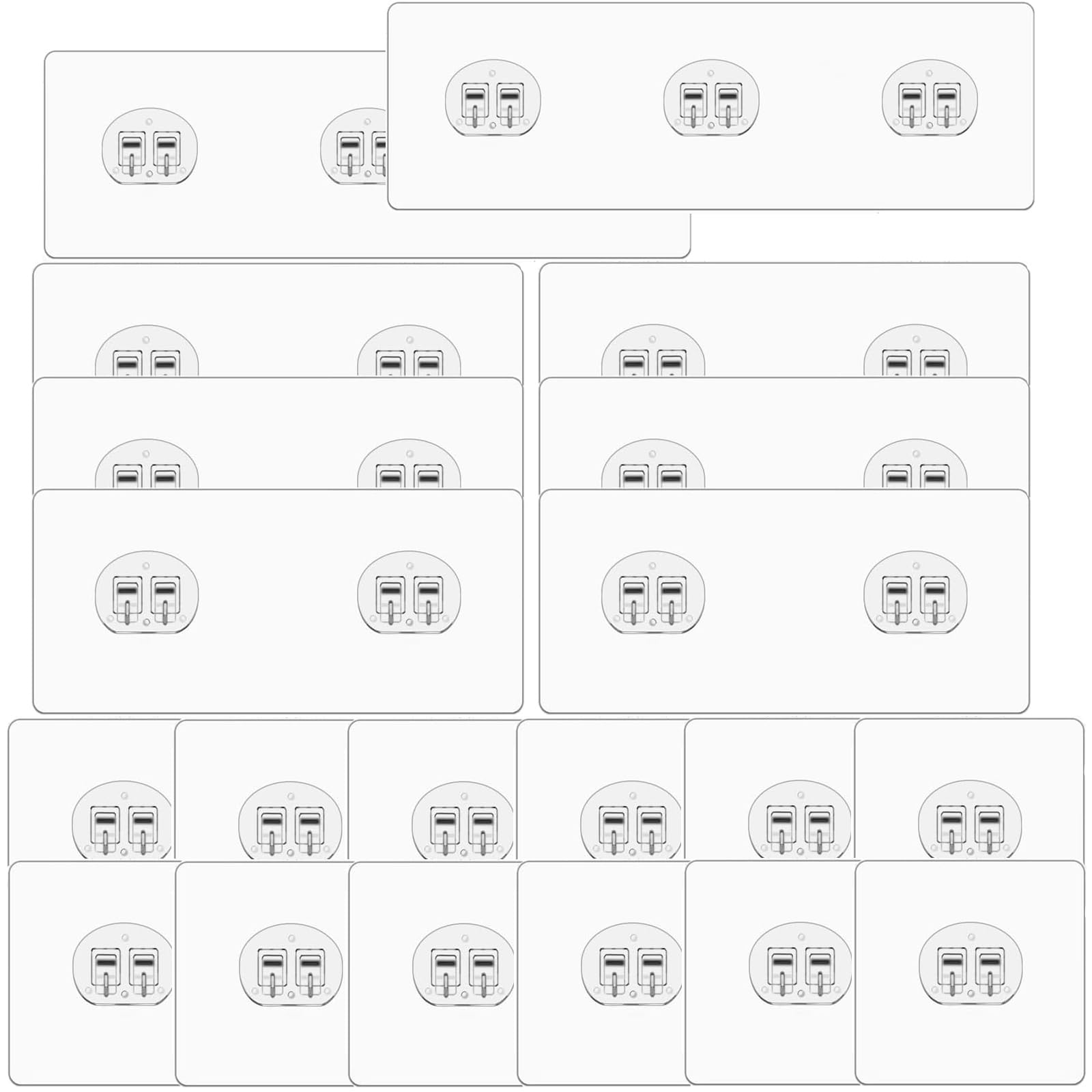 20 PCS Shower Caddy Replacement Hooks Transparent Adhesive Pad No-Trace Wall Stick for Corner Shelf Bathroom Kitchen Storage