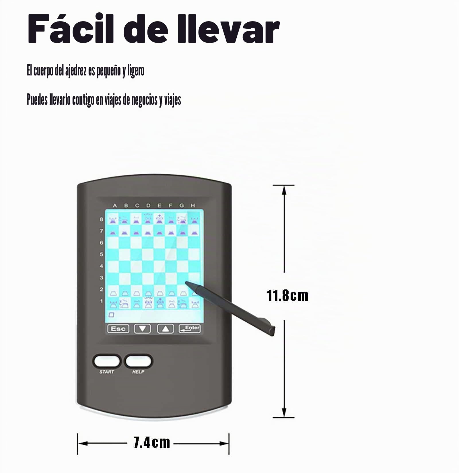 Juego de ajedrez electrónico táctil, máquina de juego inteligente automática, juego de computadora de ajedrez portátil de viaje para adultos, regalo para la familia