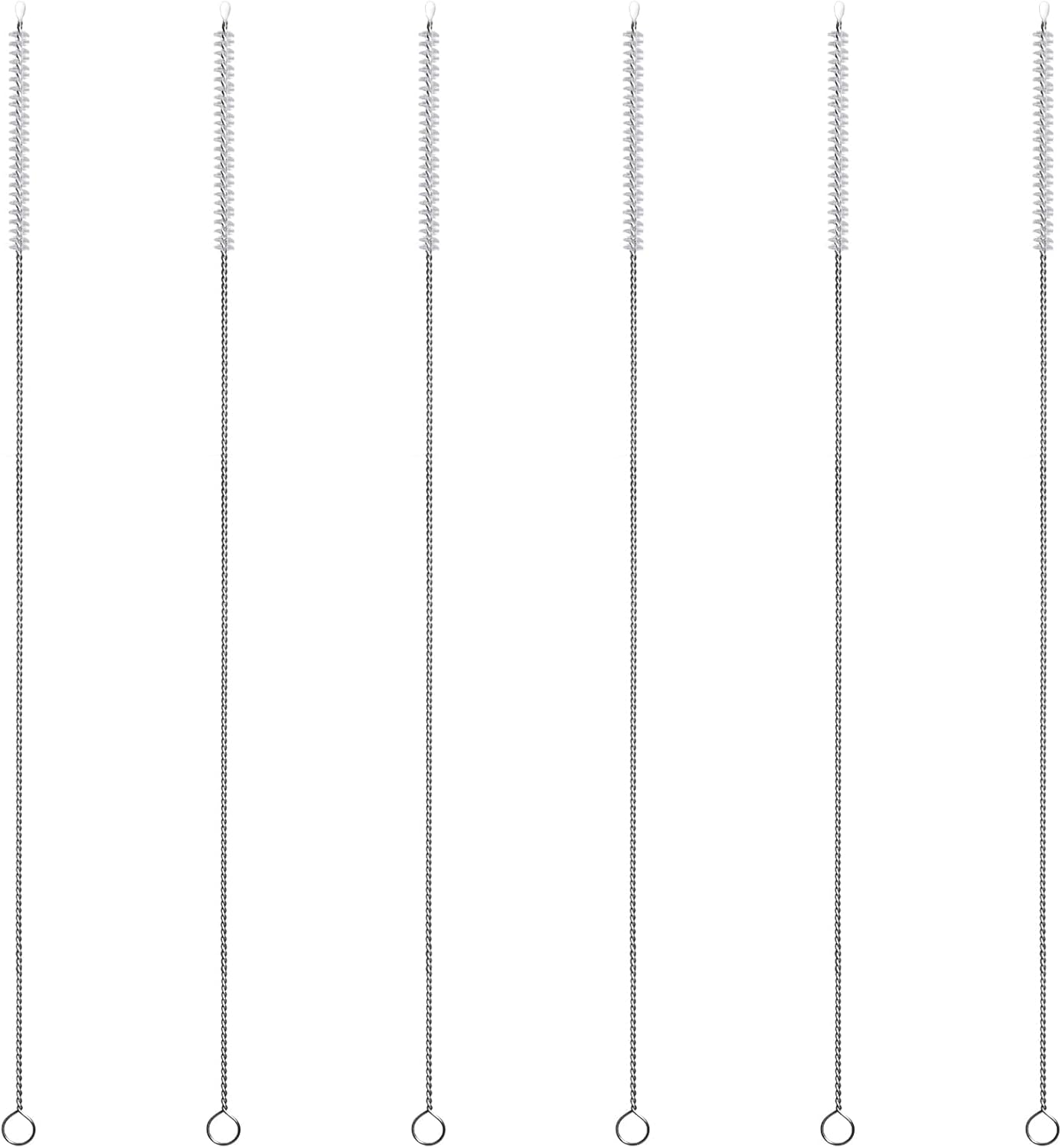 Straw Cleaner Brush Kit, 13.8" H x 0.24" W， Long Pipe Cleaning Brush ，for Straws on Tumbler, Water Bottle, Sippy Cup, and Pipes (6 Pack)