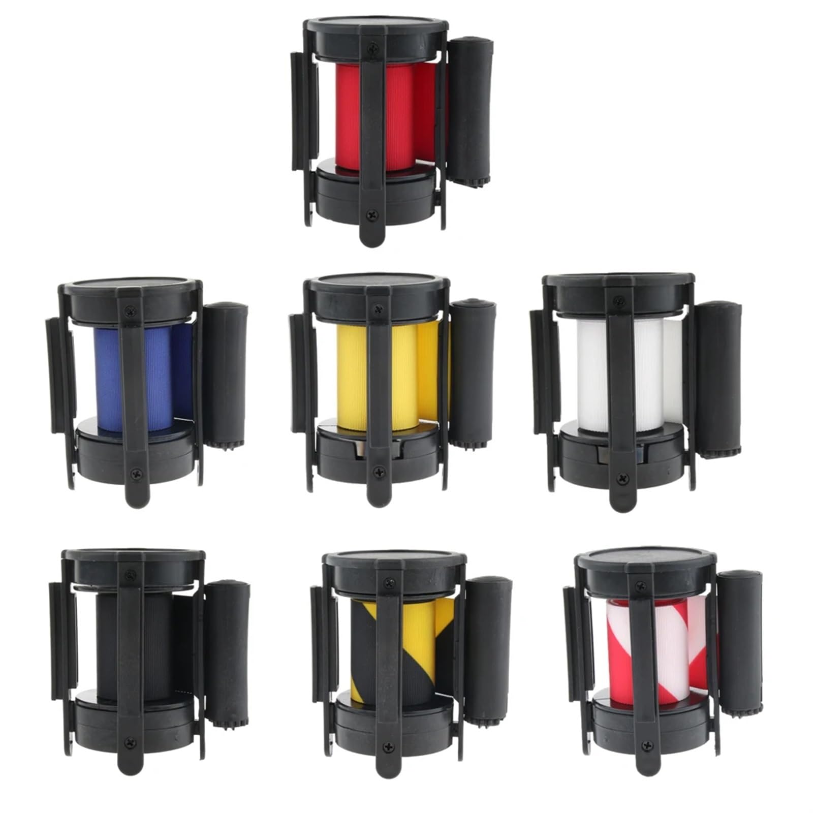Cinta Balizamiento Montado En Pared Barrera de seguridad retráctil con cinturón 3 metros, barrera for control multitudes para Aeropuertos(Yellow)