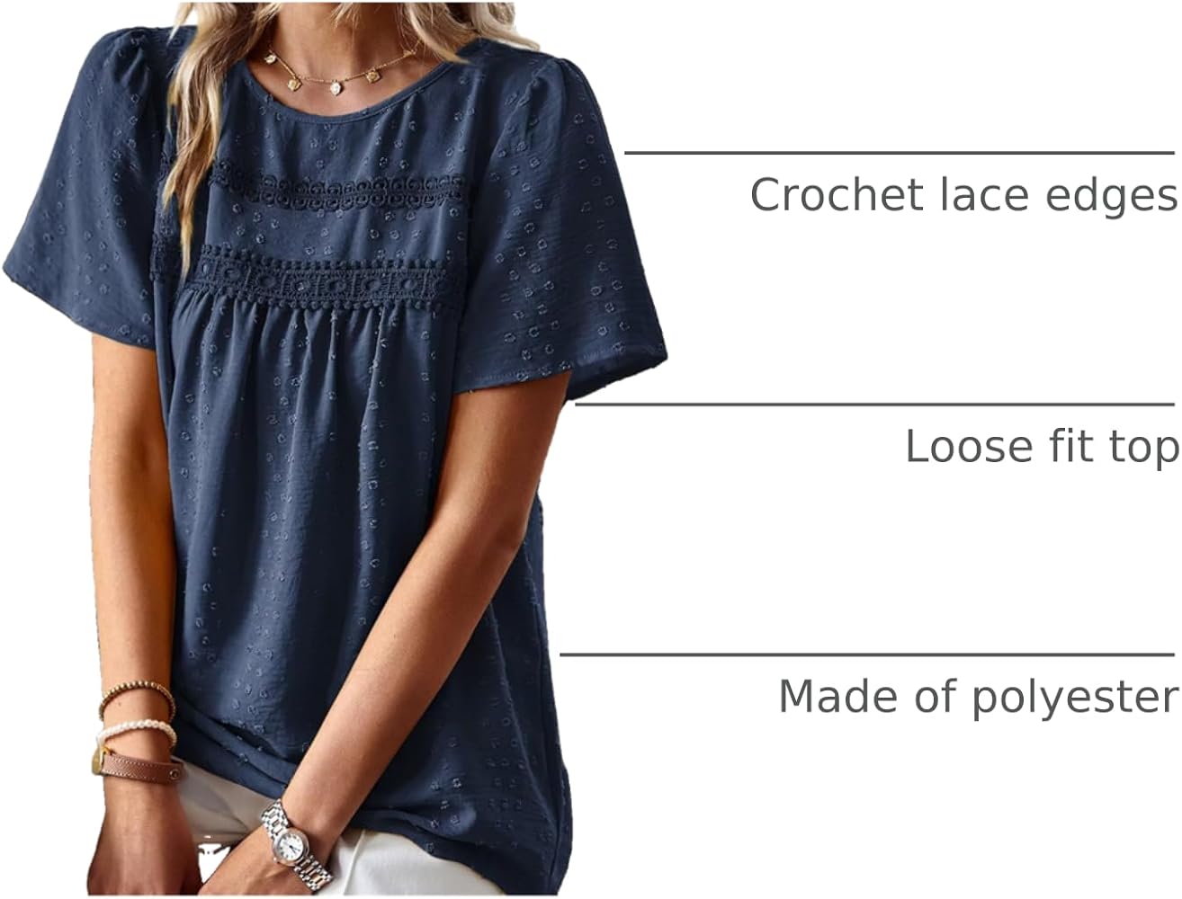 トップス COTTON SWEAT & SILK CHIFFON SLEEVE TOP SweatyRocks Women's Casual Chiffon Sheer Blouse Bishop