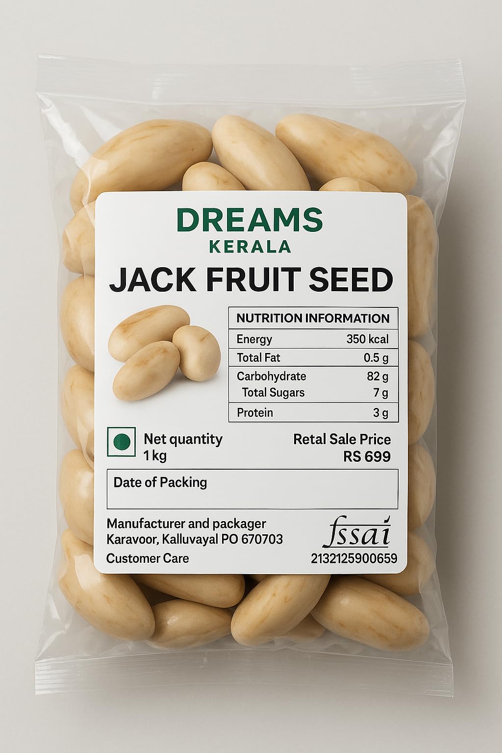 Fresh Jackfruit Seeds (Artocarpus heterophyllus) – 1 kg | High