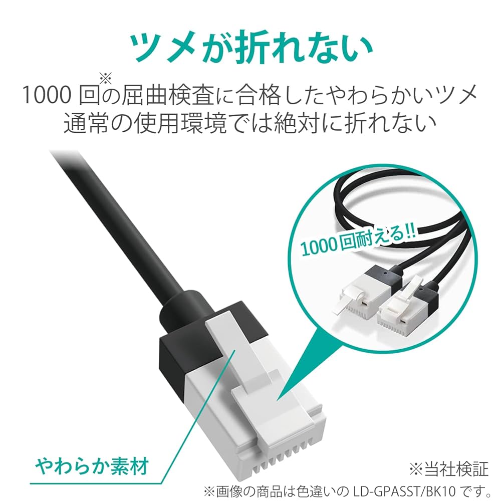 Amazon.co.jp: エレコム LANケーブル CAT6A 7m ツメが折れない