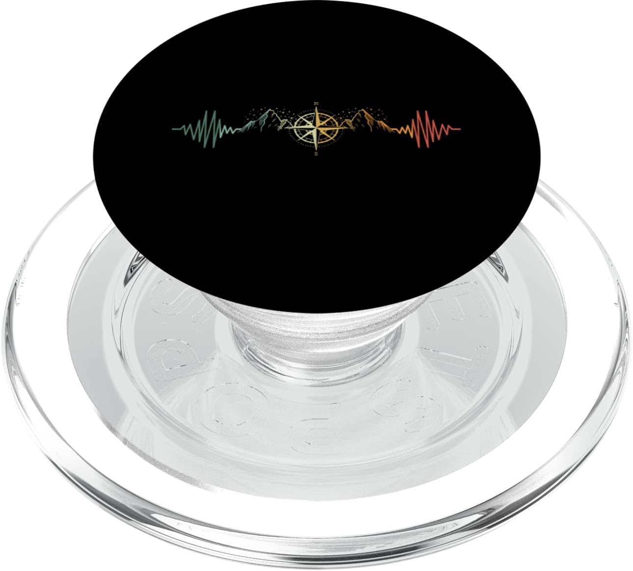 Compass Heartbeat Hiker Trek Outdoor Mountain Climbing PopSockets PopWallet for MagSafe